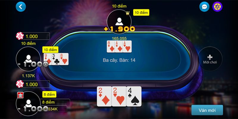 Cách tính điểm bài 3 Cây chi tiết cho tân binh tại Mayclub