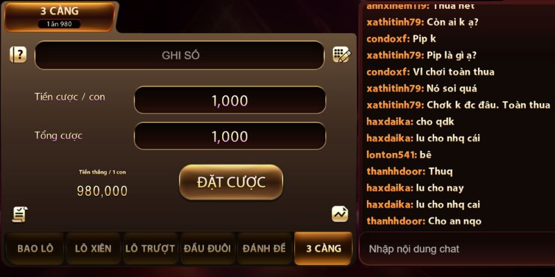 Chơi 3 càng với tỷ lệ thưởng cực khủng giúp bạn giàu có nhanh chóng